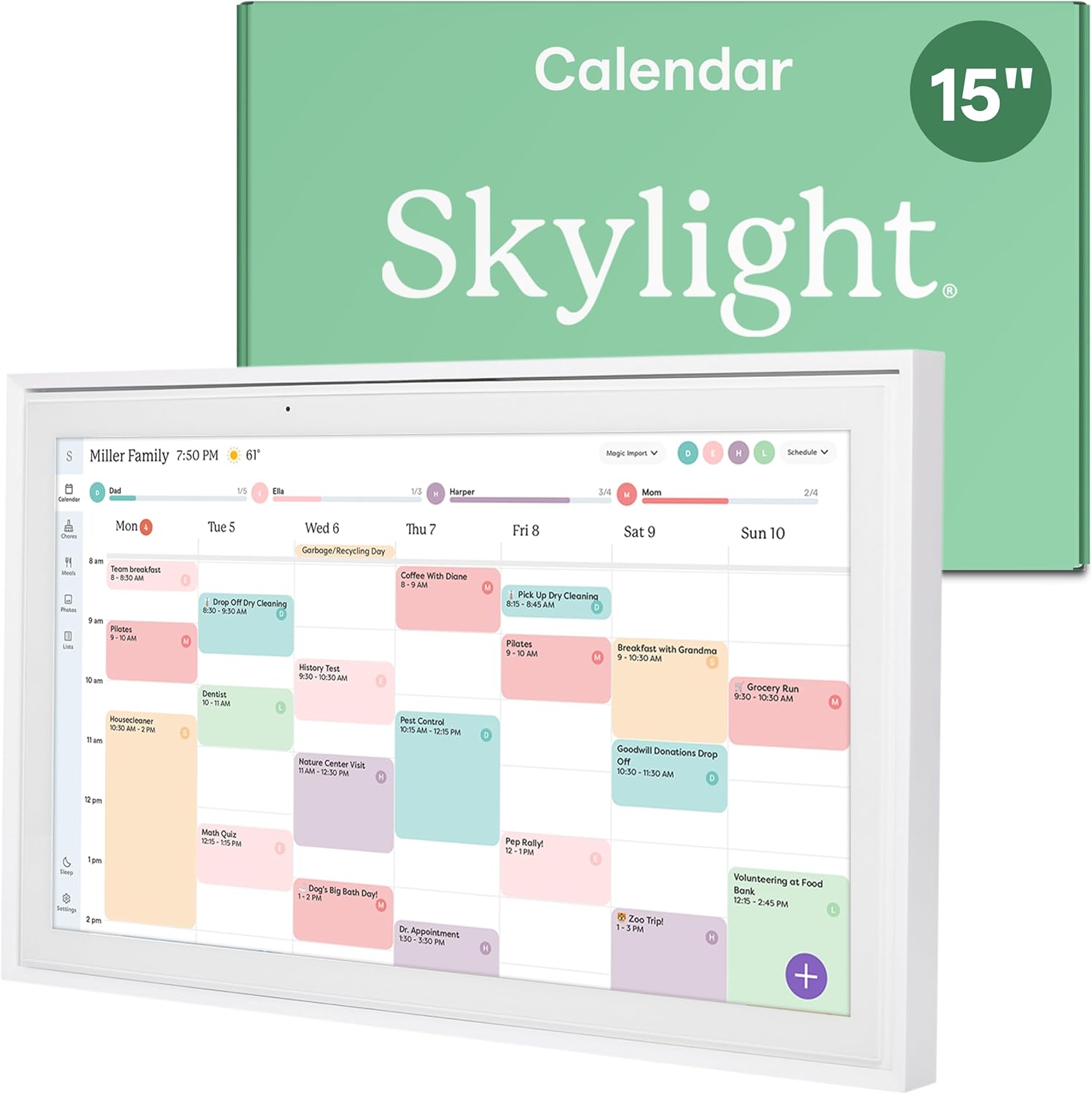 Calendar: 15-inch Wall Planner Digital Calendar & Chore Chart
