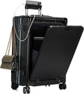 20.8"X15"X8.7 Airline Approved Built-In TSA lock Carry on Suitcase, with Cup Holder, USB Port, Phone Holder