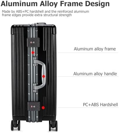 20.8"X15"X8.7 Airline Approved Built-In TSA lock Carry on Suitcase, with Cup Holder, USB Port, Phone Holder