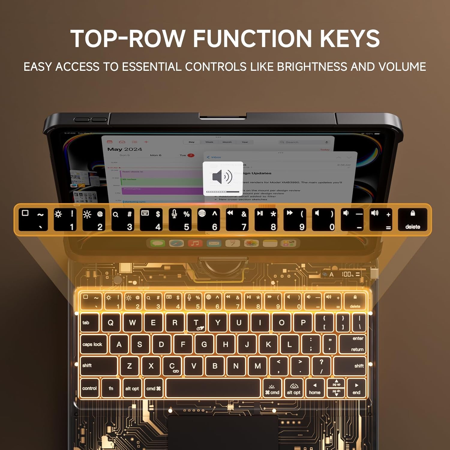 360° Transparent iPad Keyboard Case