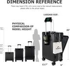 20.8"X15"X8.7 Airline Approved Built-In TSA lock Carry on Suitcase, with Cup Holder, USB Port, Phone Holder