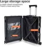 20.8"X15"X8.7 Airline Approved Built-In TSA lock Carry on Suitcase, with Cup Holder, USB Port, Phone Holder
